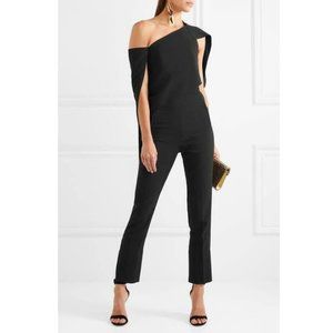 Roland Mouret Carlton Asymmetric Slim-leg Cady Jumpsuit SMALL